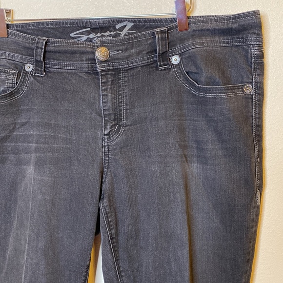 Seven7 Skinny Gray Black Jean Sz 20 - Picture 3 of 9